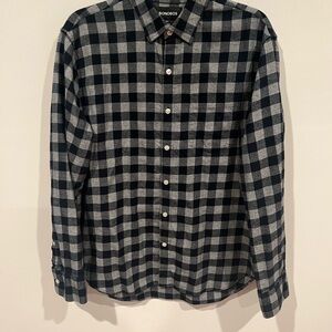 Bonobos Men's Navy and Gray Checkered Plaid Shirt